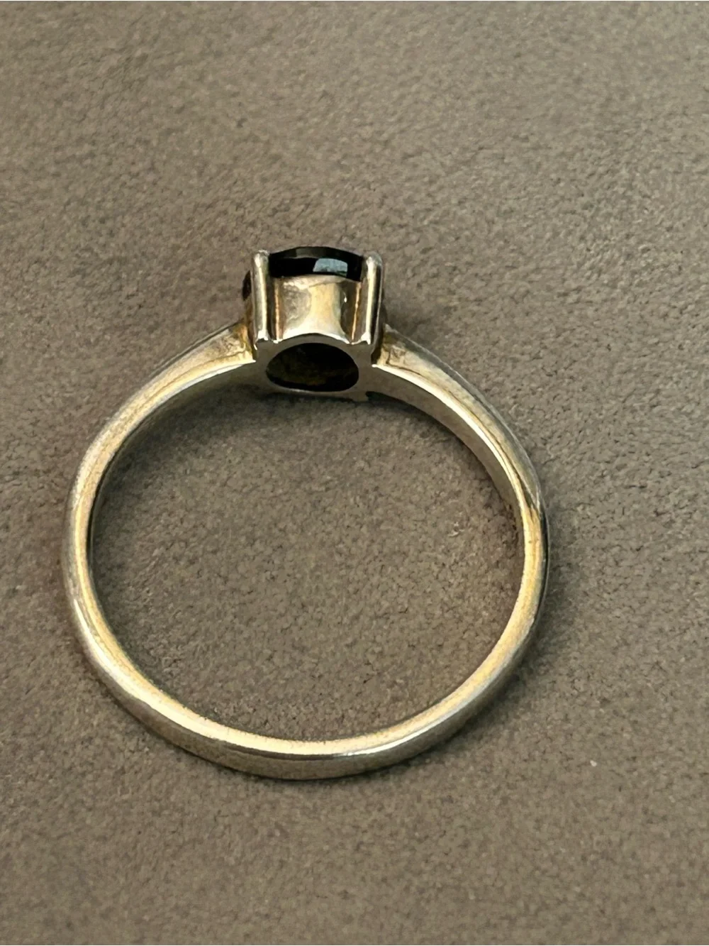 Black Onyx Solitaire Ring on Sterling Silver 925 setting